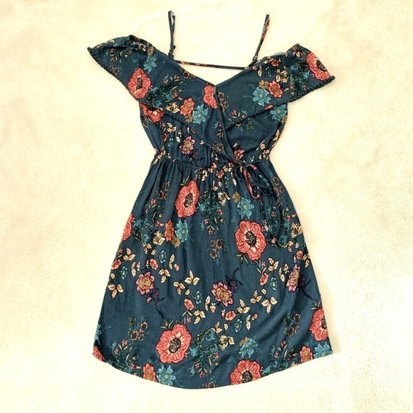 XHILARATION off-shoulder Floral Dress, S - Picture 1 of 16
